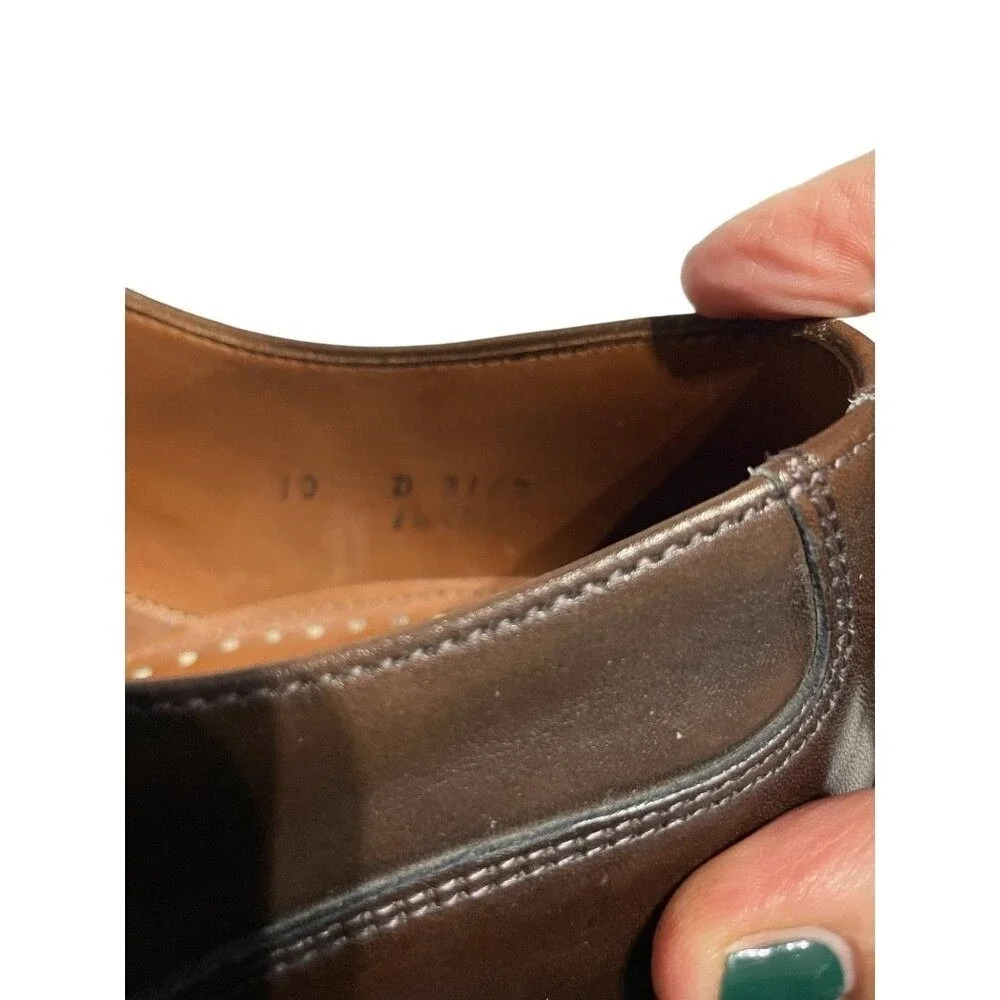 Allen‎ Edmonds Montgomery Mens 10 D Dark Brown Leather Split Toe Derby Shoes USA